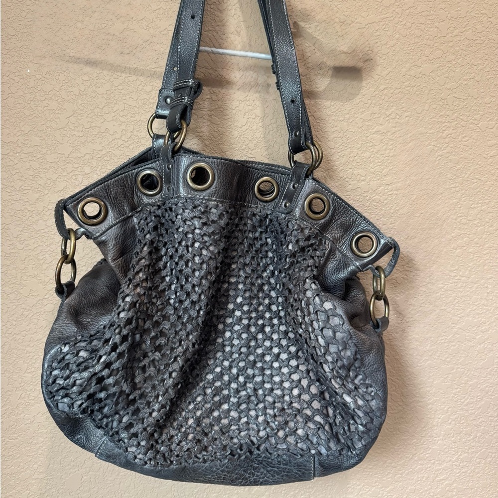 Alchimia Stylish grey and brown Leather Tote Bag